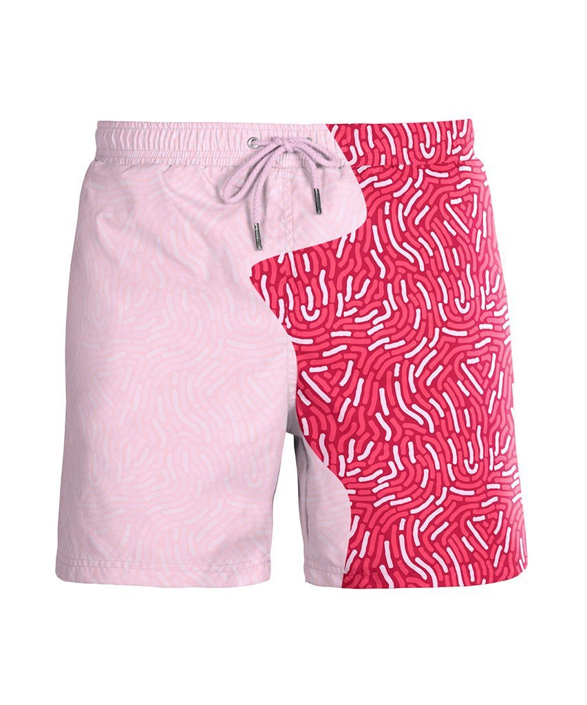 Water Changing Beach Pants Men's Quick Dry Large Size Swimming Pants Warm Color Changing Shorts Men's Swimming Pants