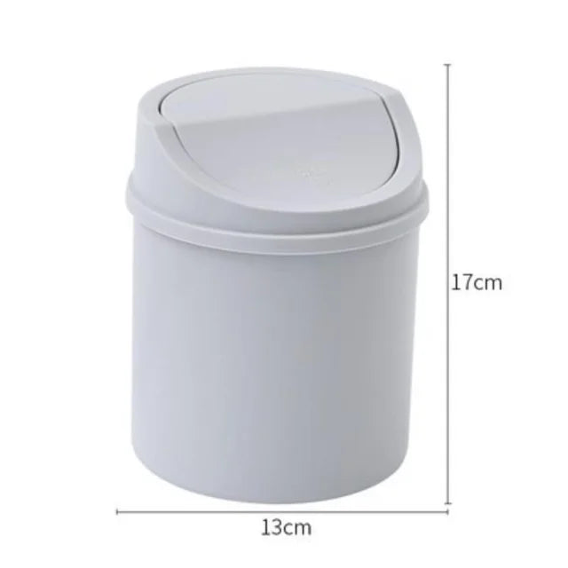 Minimalist plastic desktop trash can household press type with lid miscellaneous bin mini makeup table storage bin