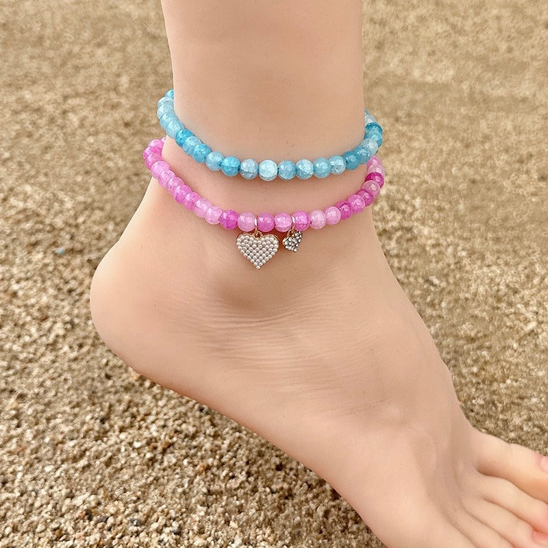 Vintage Beach Fragmented Crystal Feet Chain