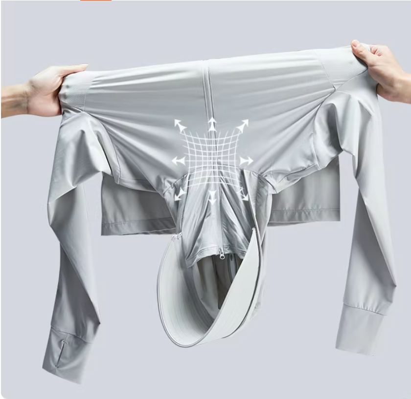 Ice silk sun protection clothing for summer, new UV resistant and breathable men's outdoor fishing suit