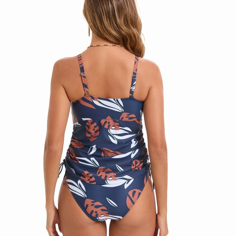 Swimsuit Tankini beach strapless print vintage women